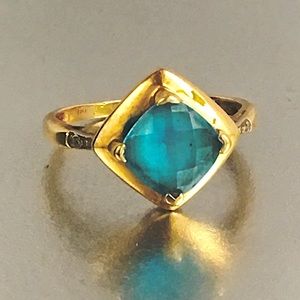 10k gold topaz diamonds ring